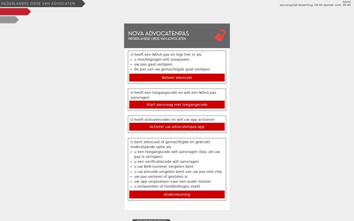 Screenshot of advocatenpas.nl