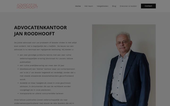 Екранна снимка на advocatenroodhooft.be