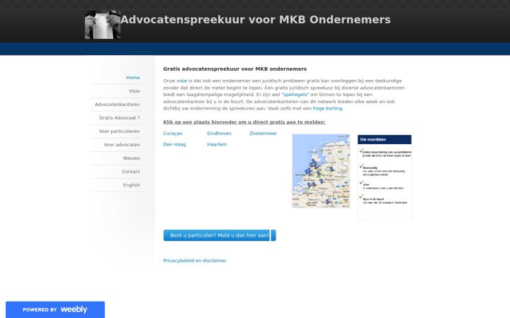 Screenshot of advocatenspreekuurmkb.nl