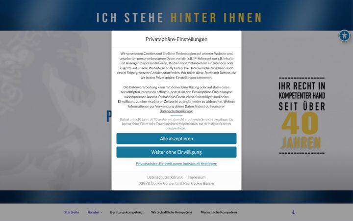 Screenshot of advocates-menzel.de