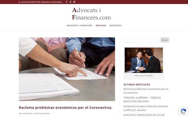Screenshot von advocatsifinancers.com