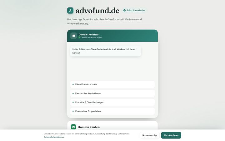 Screenshot of advofund.de