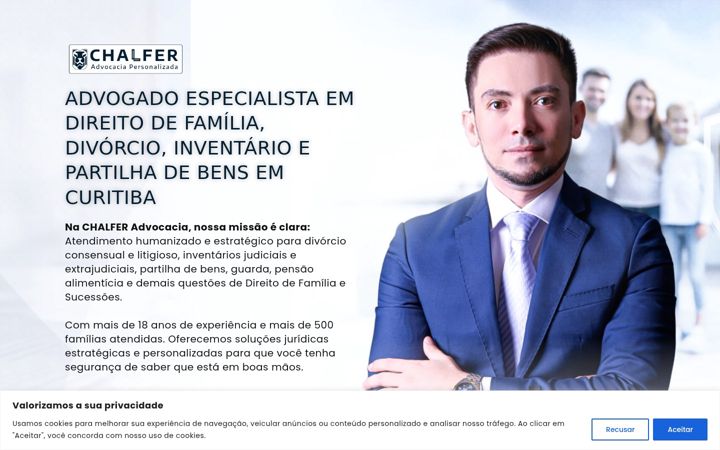 Screenshot of advogadodefamiliacuritiba.com.br