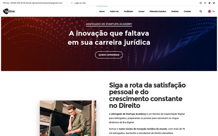 Capture d'écran de advogadodestartups.com.br