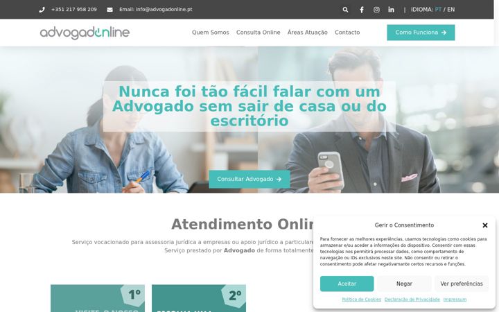 Capture d'écran de advogadonline.pt