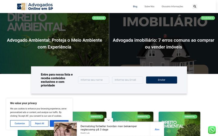 Screenshot του advogadosonlinesp.com.br