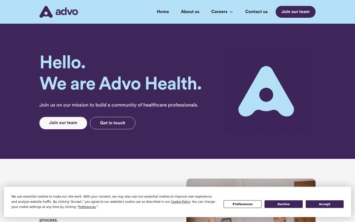 Screenshot of advohealth.co.uk