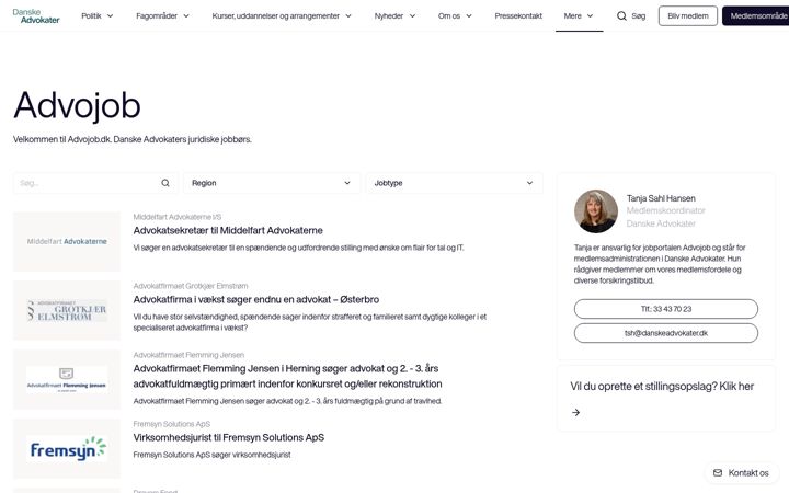 Képernyőkép: advojob.dk