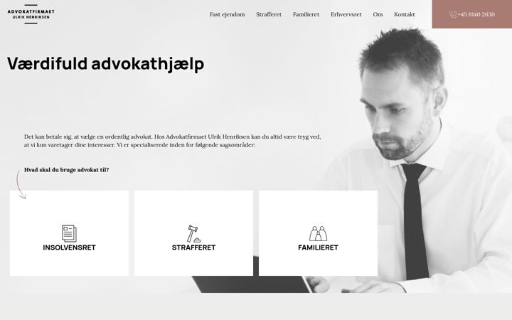 Ekraanipilt saidist advokat-aalborg.dk