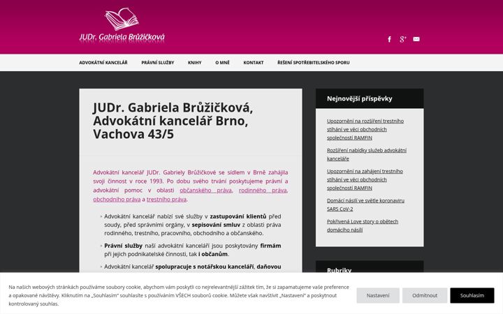 Posnetek zaslona advokat-bruzickova.cz