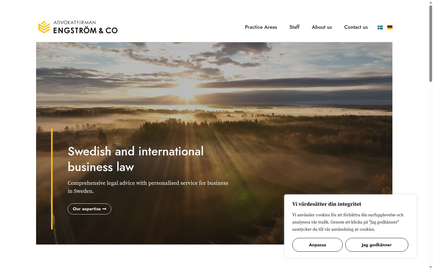 Captura de ecrã do banner de consentimento apresentado antes de qualquer interação
