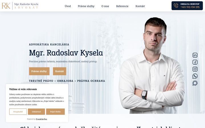 Snímek obrazovky advokat-kysela.sk