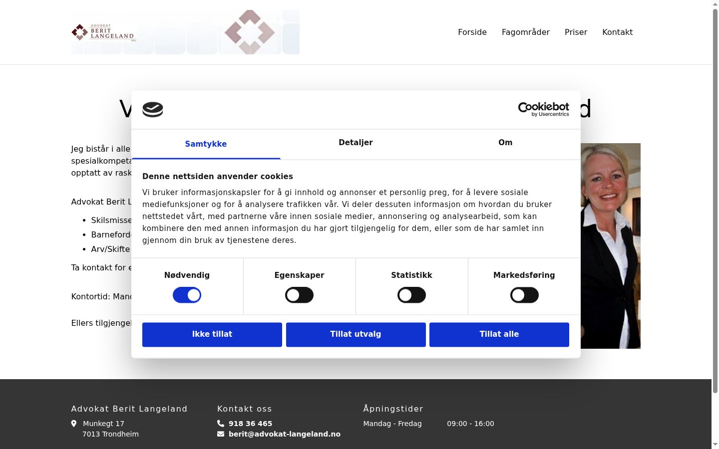Screenshot of the consent banner shown before any interaction