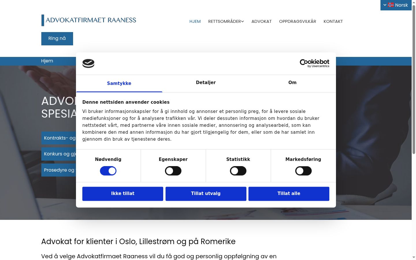 Screenshot des Einwilligungsbanners vor jeglicher Interaktion