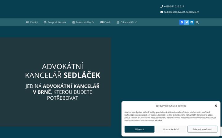 Posnetek zaslona advokat-sedlacek.cz