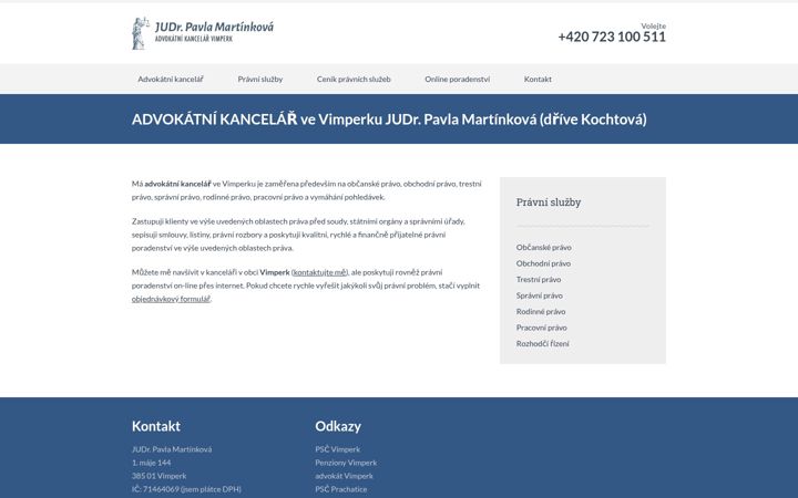 Captura de pantalla de advokat-vimperk.cz