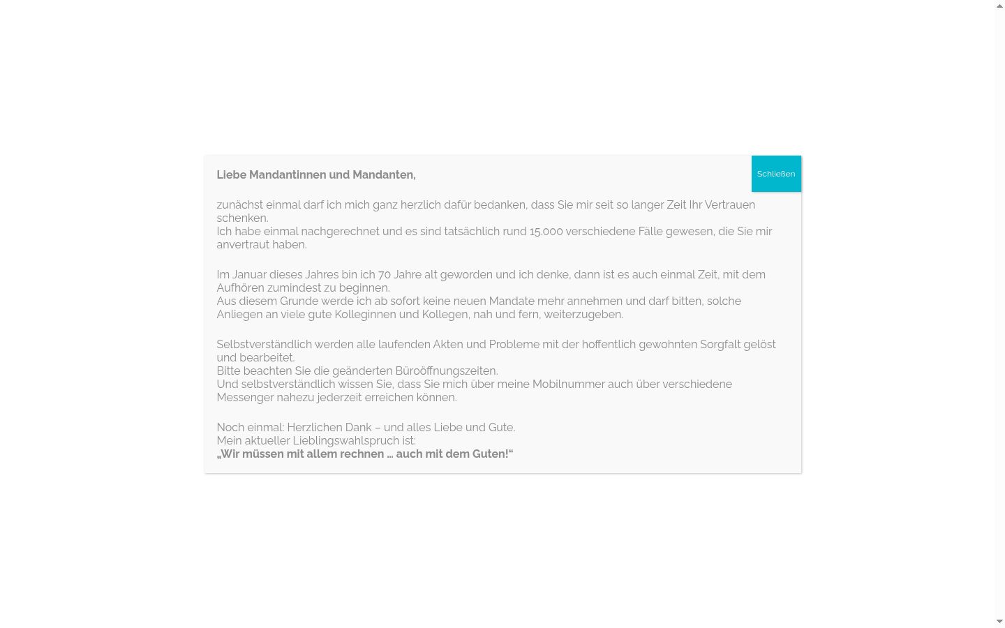 Screenshot del banner di consenso mostrato prima di qualsiasi interazione