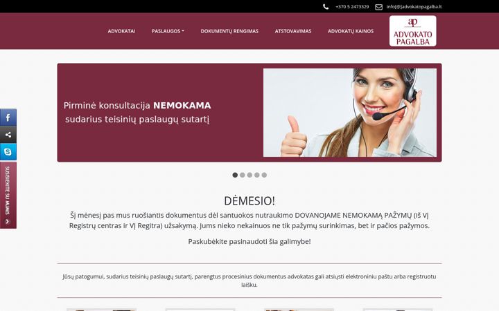 Screenshot of advokatasvilniuje.lt