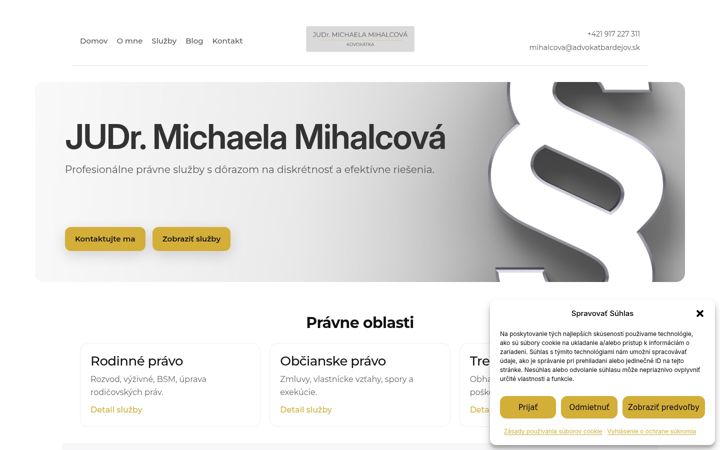 Screenshot von advokatbardejov.sk