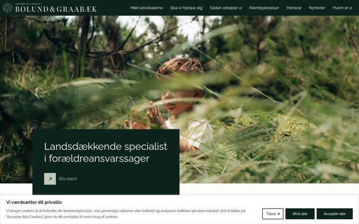 Kuvakaappaus sivustosta advokatbg.dk