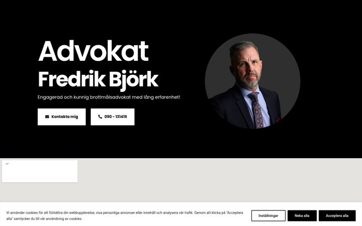 Kuvakaappaus sivustosta advokatbjork.se