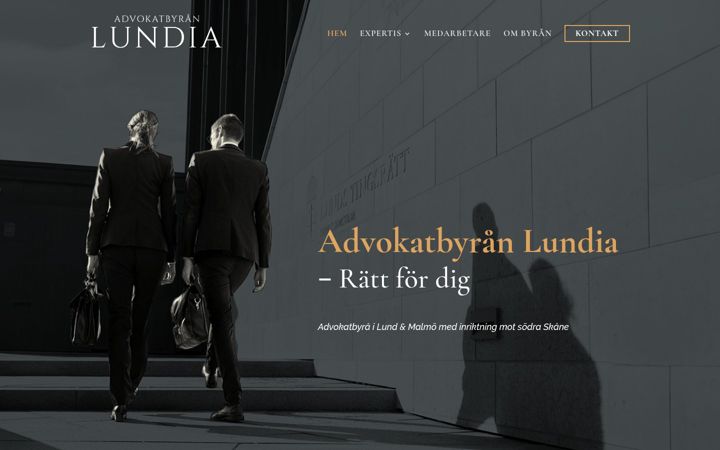 Captura de pantalla de advokatbyranlundia.se