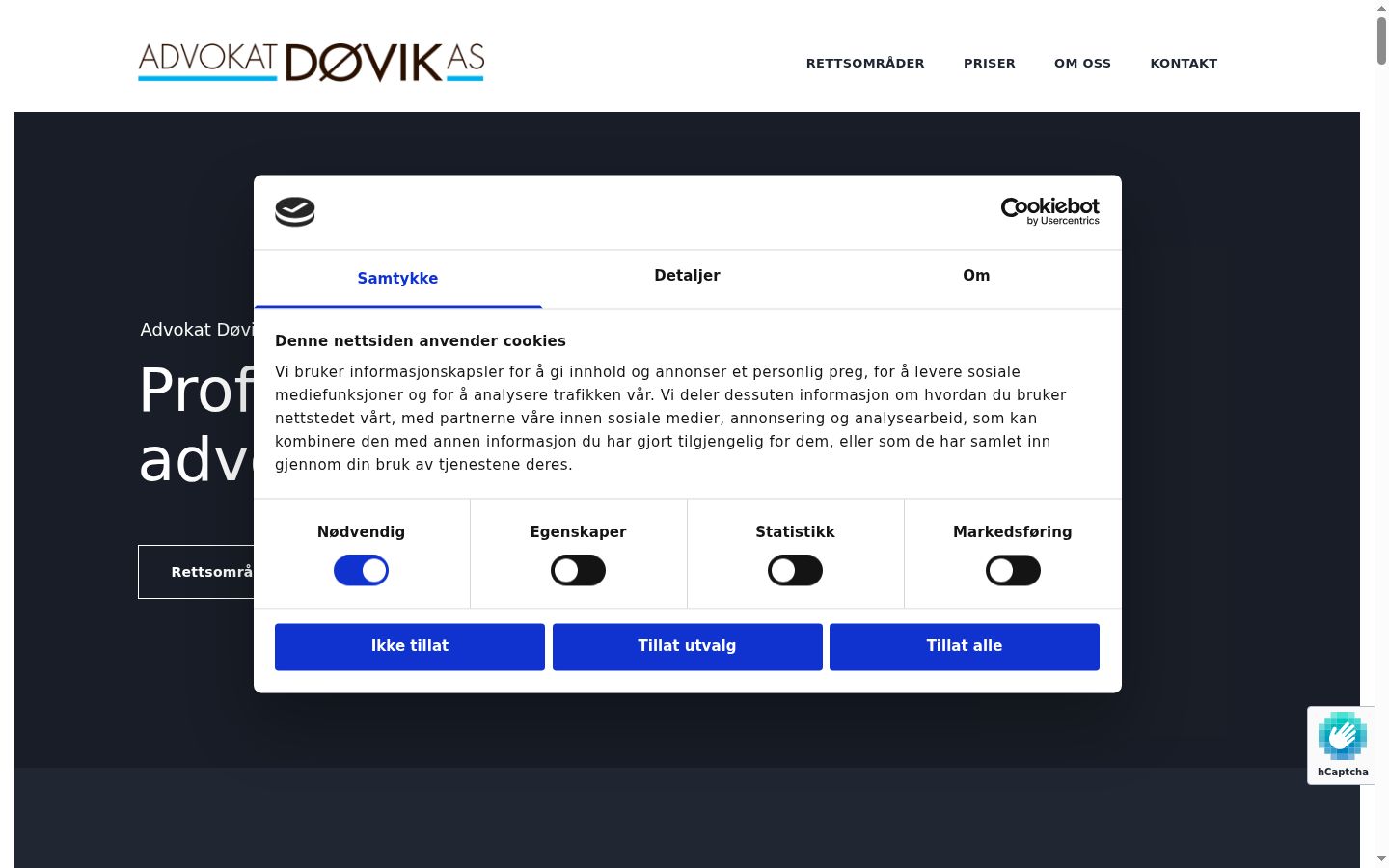 Kuvakaappaus suostumusbannerista, joka näytettiin ennen mitään vuorovaikutusta