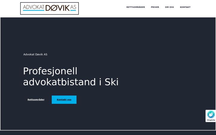 Kuvakaappaus sivustosta advokatdovik.no