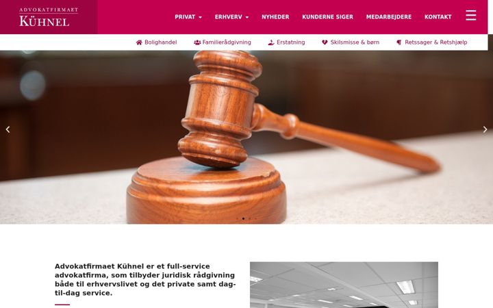 Képernyőkép: advokatfirmaet-kuhnel.dk