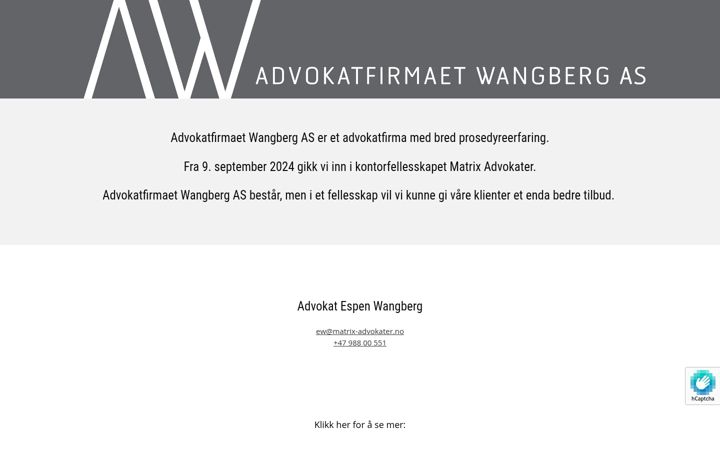 Screenshot of advokatfirmaetwangberg.no