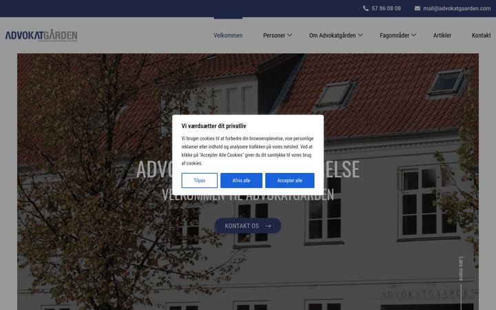 Skärmbild av advokatgaarden.dk