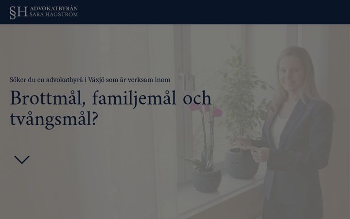Skärmbild av advokathagstrom.se