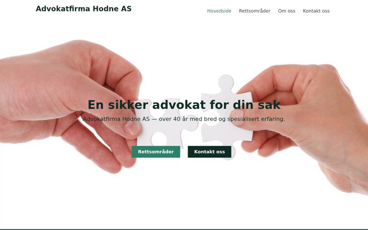 Kuvakaappaus sivustosta advokathodne.no