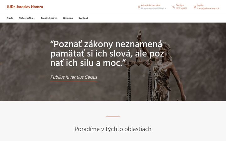 Screenshot of advokathomza.sk