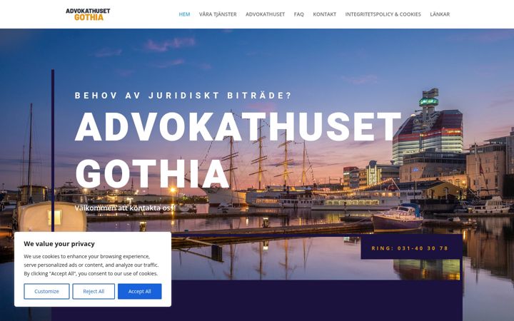 Skärmbild av advokathusetgothia.se
