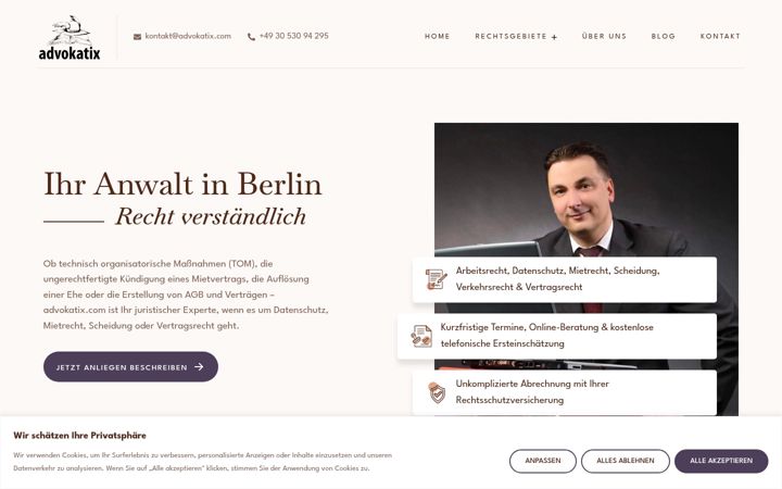 Screenshot of advokatix.com