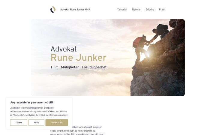 Captura de pantalla de advokatjunker.no