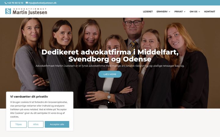 Captura de pantalla de advokatjustesen.dk