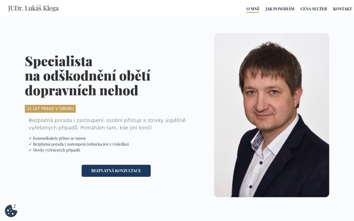Captură de ecran a advokatklega.cz