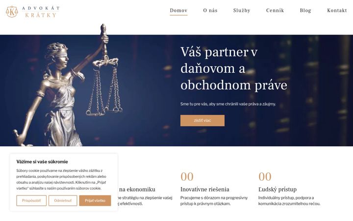 Screenshot of advokatkratky.sk