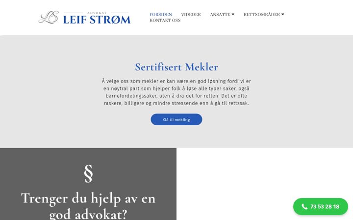 Ekraanipilt saidist advokatleifstrom.no