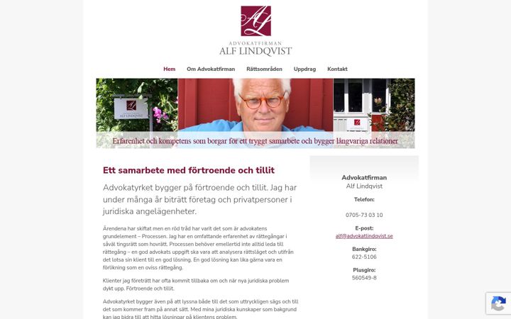Captura de pantalla de advokatlindqvist.se