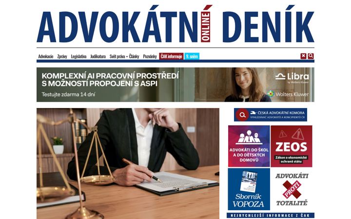 Screenshot of advokatnidenik.cz
