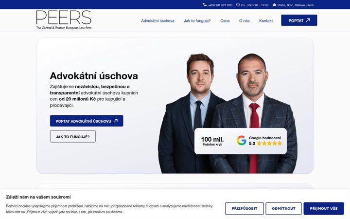 Ekraanipilt saidist advokatniuschova.cz
