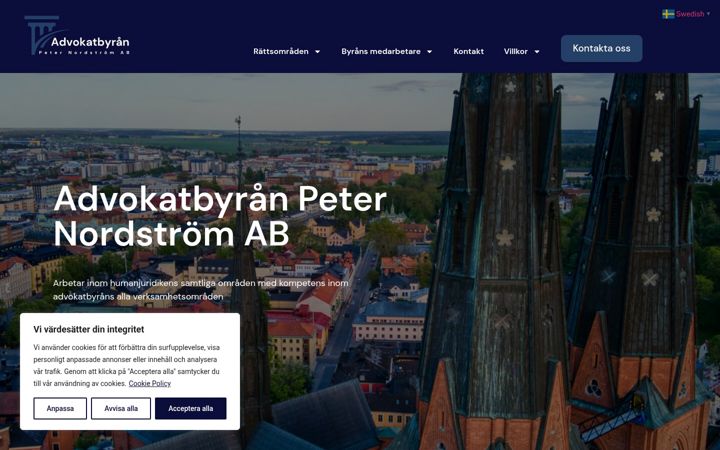 Ekraanipilt saidist advokatnordstrom.se