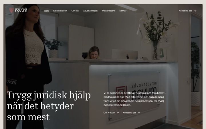 Ekraanipilt saidist advokatnovum.se