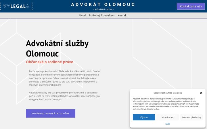 Screenshot of advokatolomouc.eu