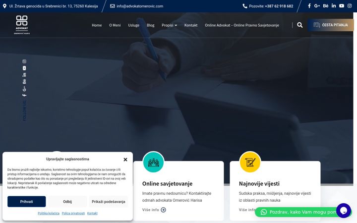 Screenshot of advokatomerovic.com