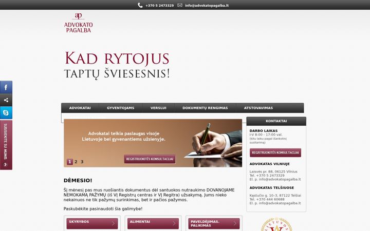 Screenshot of advokatopagalba.lt