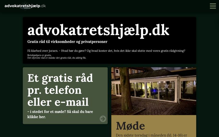 Screenshot of advokatretshjaelp.dk